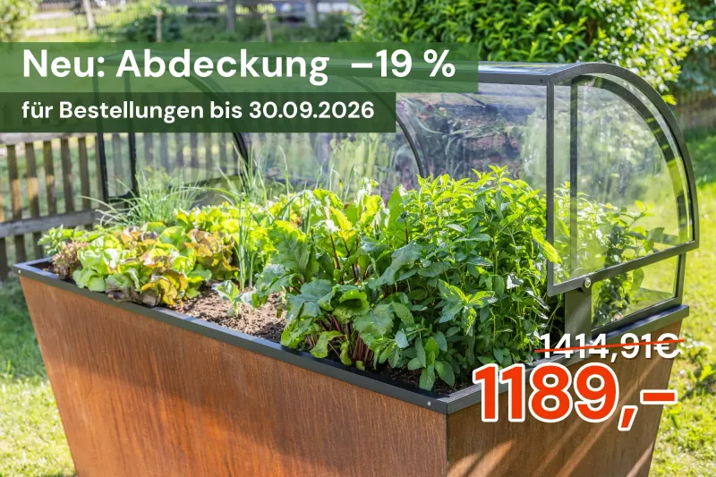 Abdeckung für das Cortenstahl Hochbeet Herbstrabatt -19% für 1.189 Euro