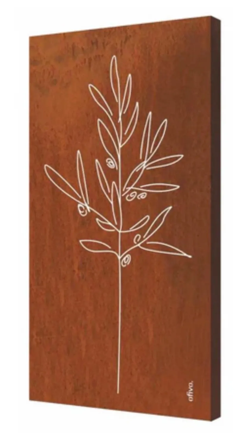 Sichtschutz Cortenstahl Olivenzweig